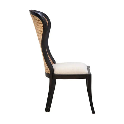 Adrina Linen Black Armless Side Chair - LOOMLAN - Furniture Classics - Accent Chairs