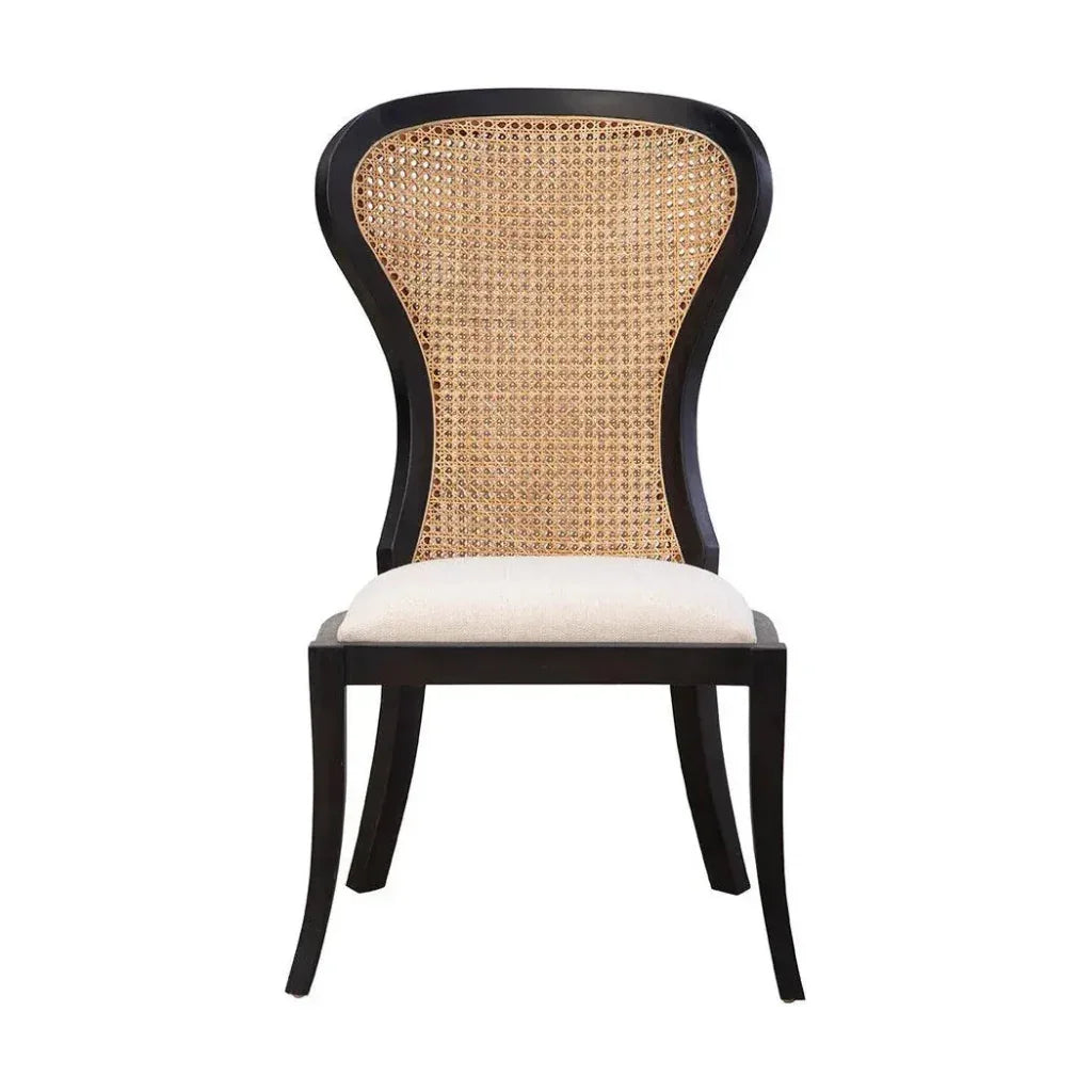 Adrina Linen Black Armless Side Chair - LOOMLAN - Furniture Classics - Accent Chairs