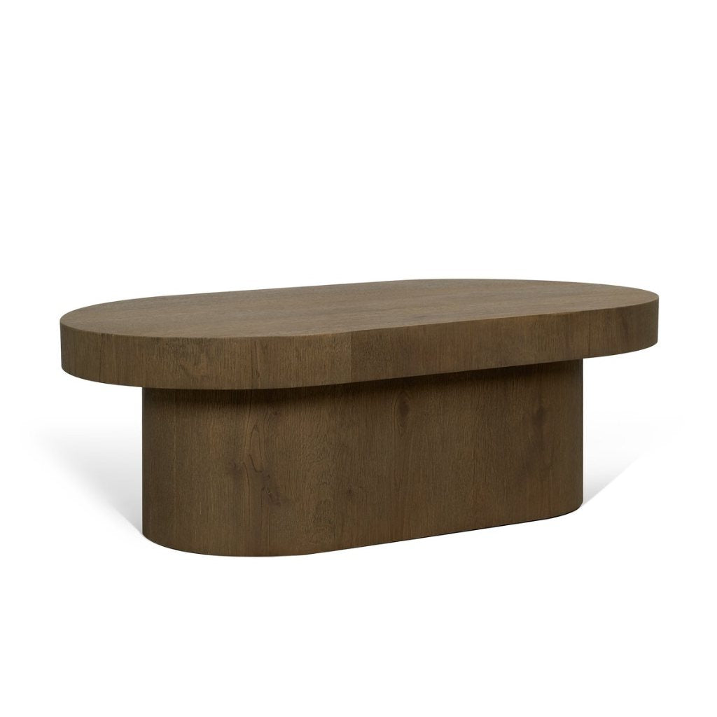 Lyonne 48" Oblong Medium Brown Oak Wood Coffee Table