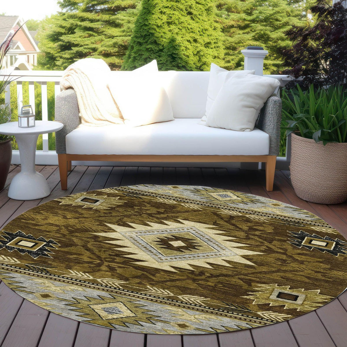 Jaelas Brown Washable Indoor-Outdoor Rug