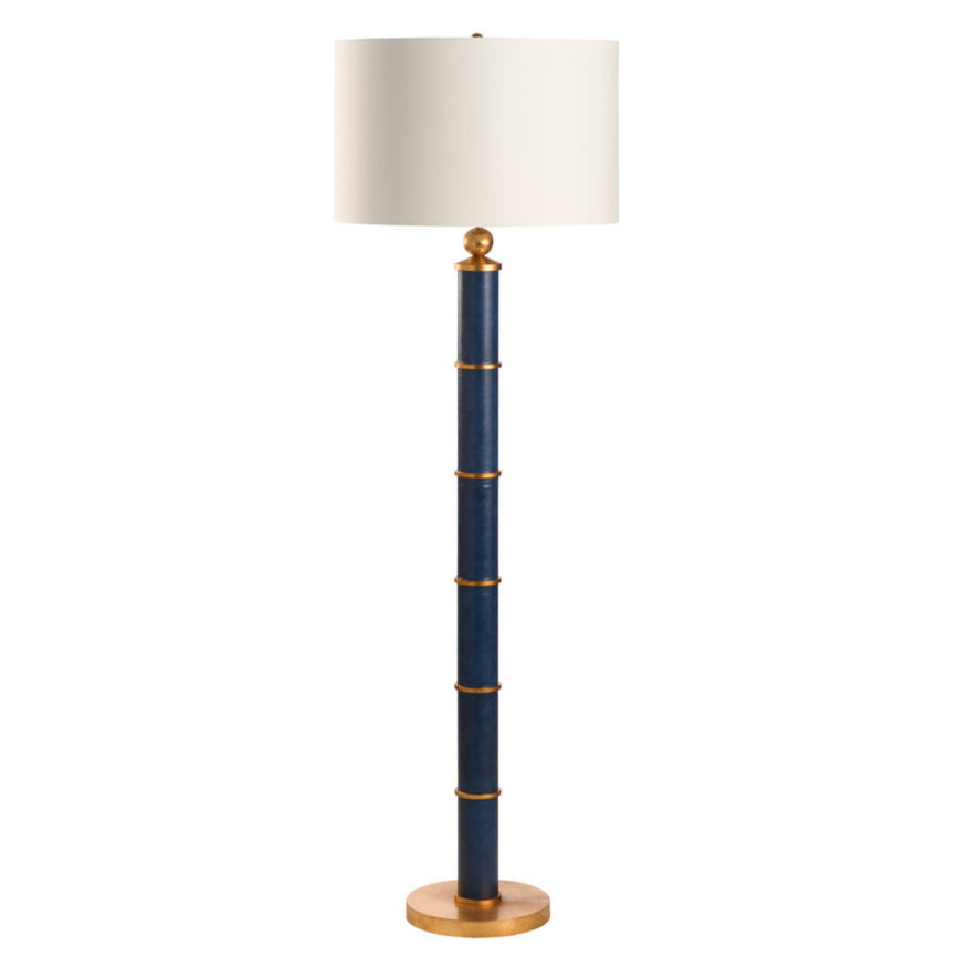 Leather Warp Blue Floor Lamp