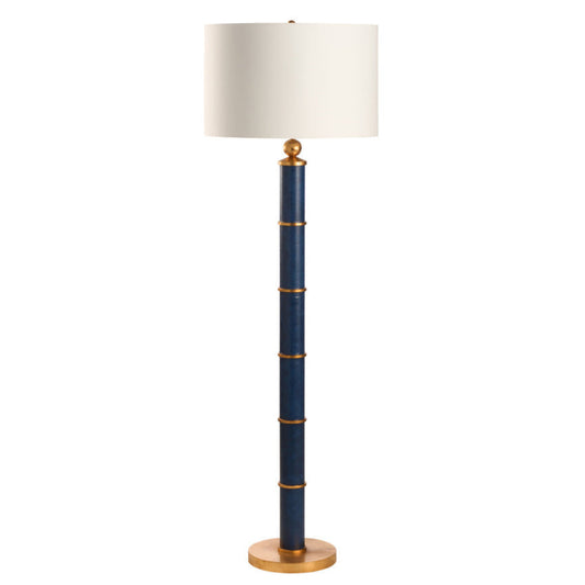 Leather Warp Blue Floor Lamp