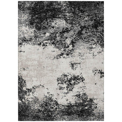LOOMLAN Rugs Aera Black Washable Indoor-Outdoor Rug