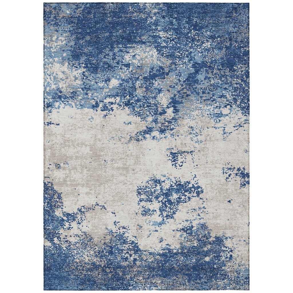 Aera Blue Washable Indoor - Outdoor Rug - LOOMLAN - LOOMLAN Rugs - Outdoor Rugs