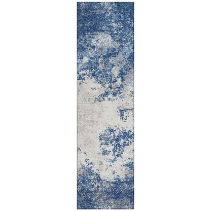 Aera Blue Washable Indoor - Outdoor Rug - LOOMLAN - LOOMLAN Rugs - Outdoor Rugs