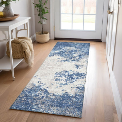 Aera Blue Washable Indoor - Outdoor Rug - LOOMLAN - LOOMLAN Rugs - Outdoor Rugs