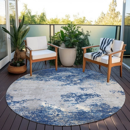 Aera Blue Washable Indoor - Outdoor Rug - LOOMLAN - LOOMLAN Rugs - Outdoor Rugs