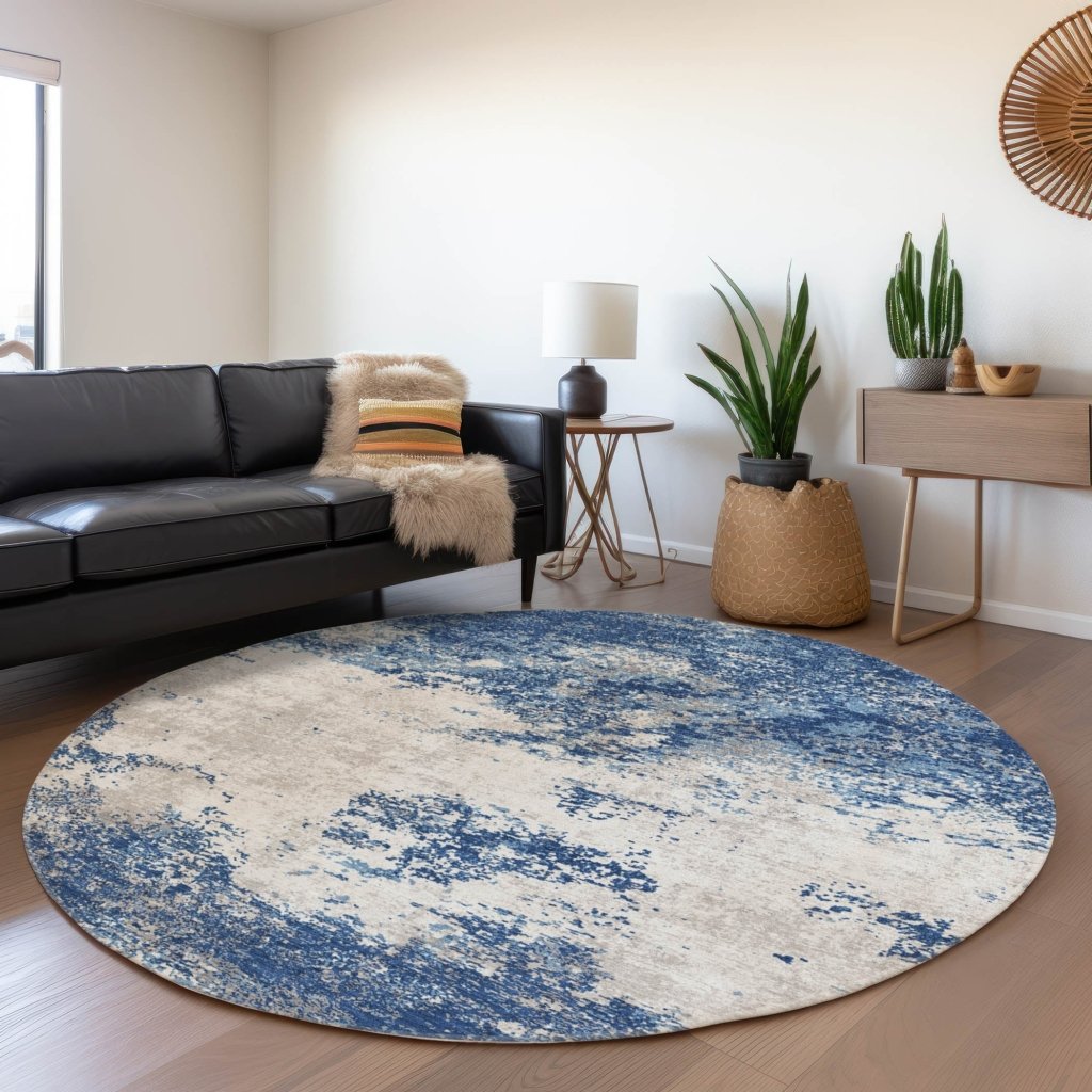 Aera Blue Washable Indoor - Outdoor Rug - LOOMLAN - LOOMLAN Rugs - Outdoor Rugs