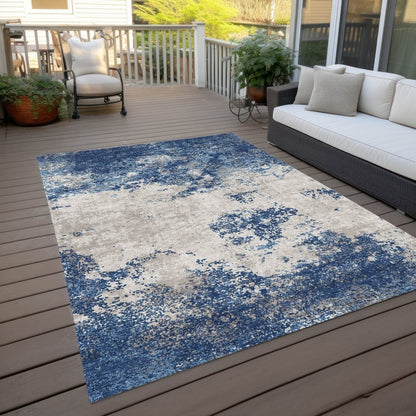 Aera Blue Washable Indoor - Outdoor Rug - LOOMLAN - LOOMLAN Rugs - Outdoor Rugs
