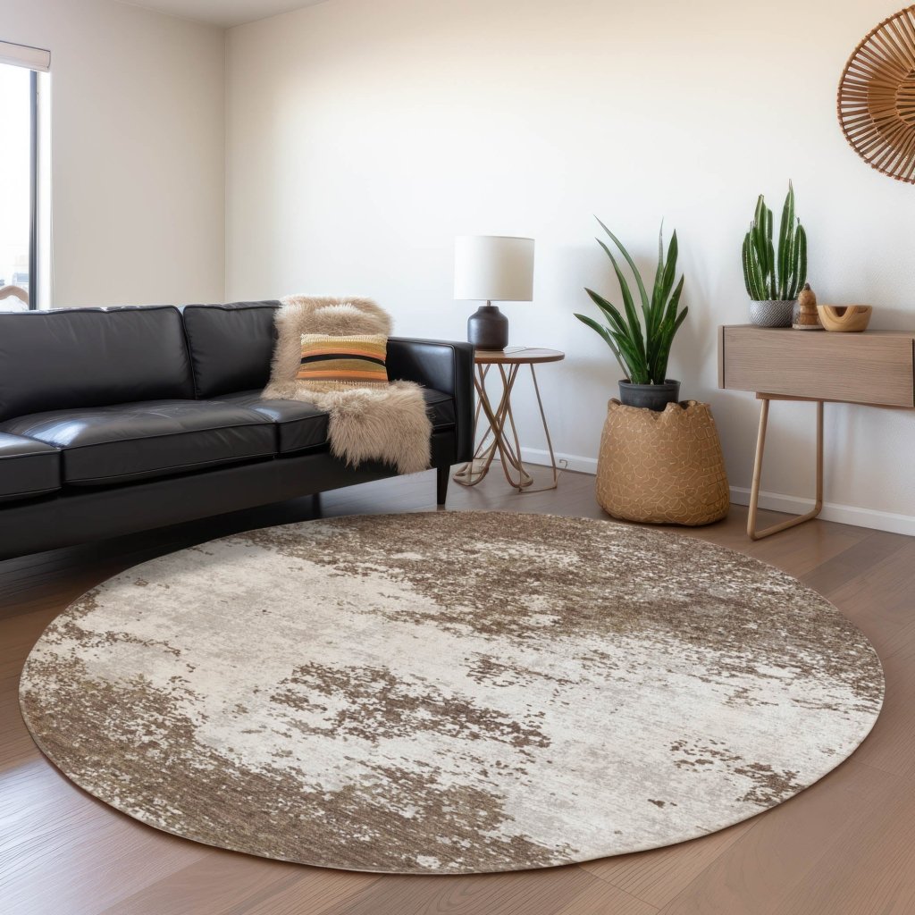 LOOMLAN Rugs Aera Brown Washable Indoor-Outdoor Rug