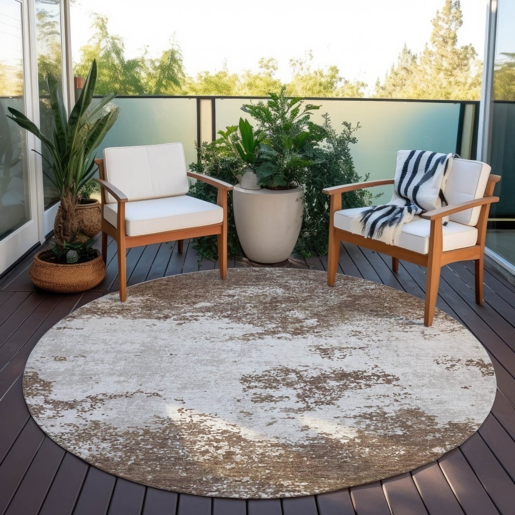 LOOMLAN Rugs Aera Brown Washable Indoor-Outdoor Rug