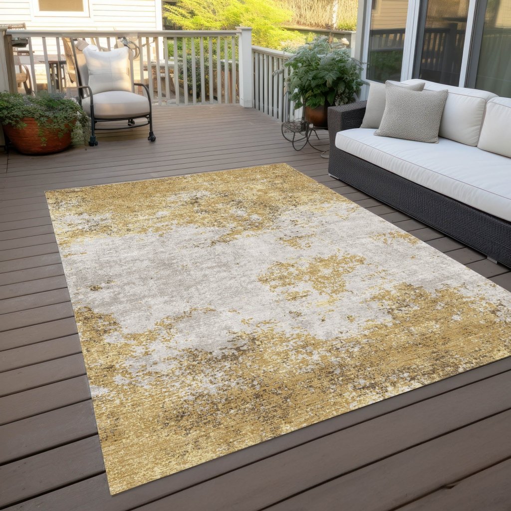 LOOMLAN Rugs Aera Gold Washable Indoor-Outdoor Rug