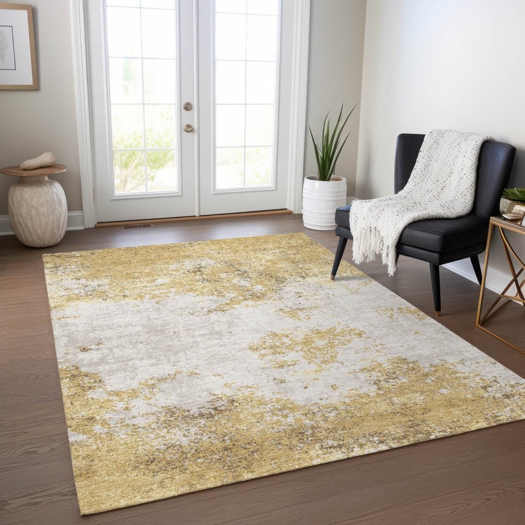 LOOMLAN Rugs Aera Gold Washable Indoor-Outdoor Rug