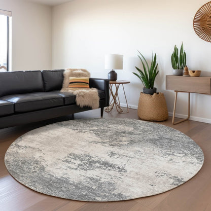 LOOMLAN Rugs Aera Gray Washable Indoor-Outdoor Rug