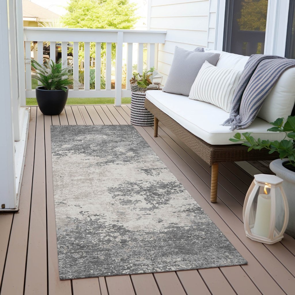 LOOMLAN Rugs Aera Gray Washable Indoor-Outdoor Rug