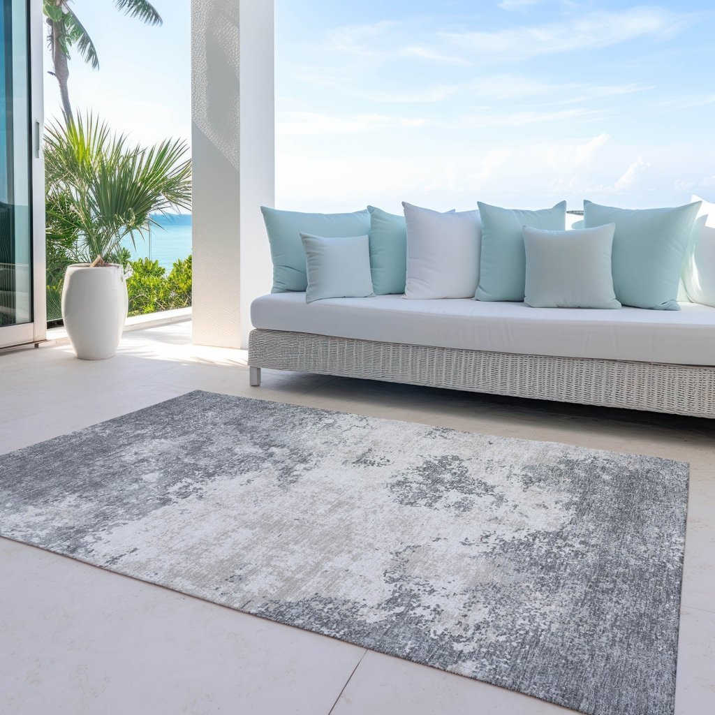 LOOMLAN Rugs Aera Gray Washable Indoor-Outdoor Rug