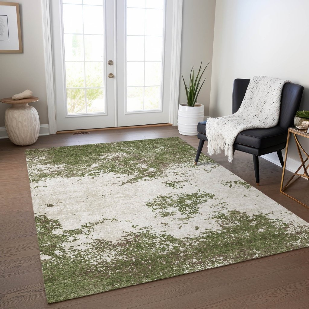 LOOMLAN Rugs Aera Olive Washable Indoor-Outdoor Rug