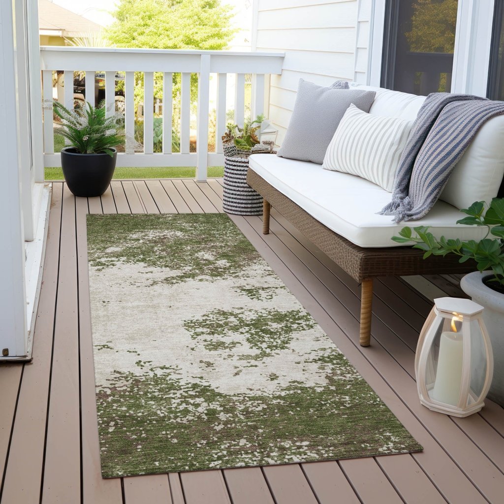 LOOMLAN Rugs Aera Olive Washable Indoor-Outdoor Rug