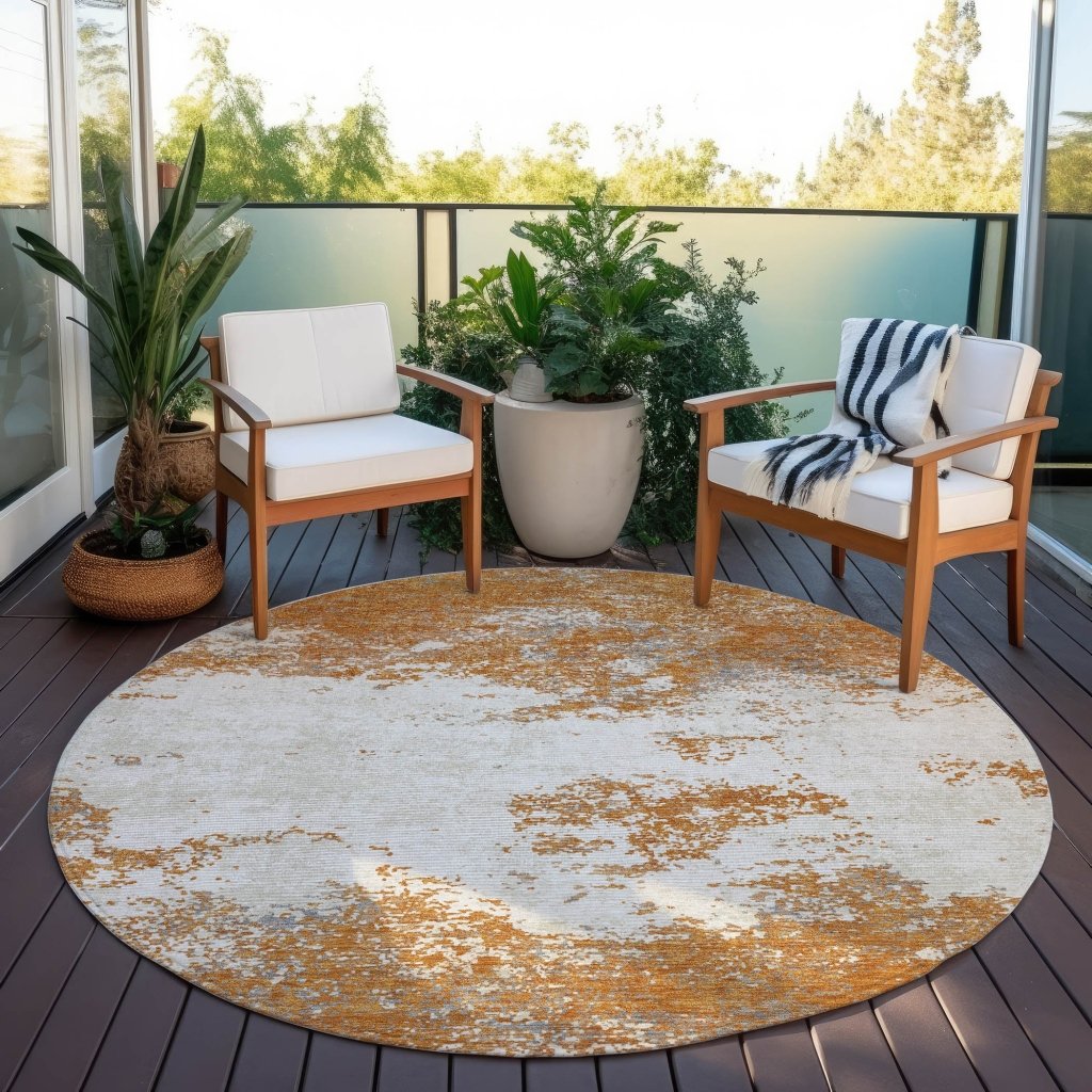 Aera Orange Washable Indoor - Outdoor Rug - LOOMLAN - LOOMLAN Rugs - Outdoor Rugs
