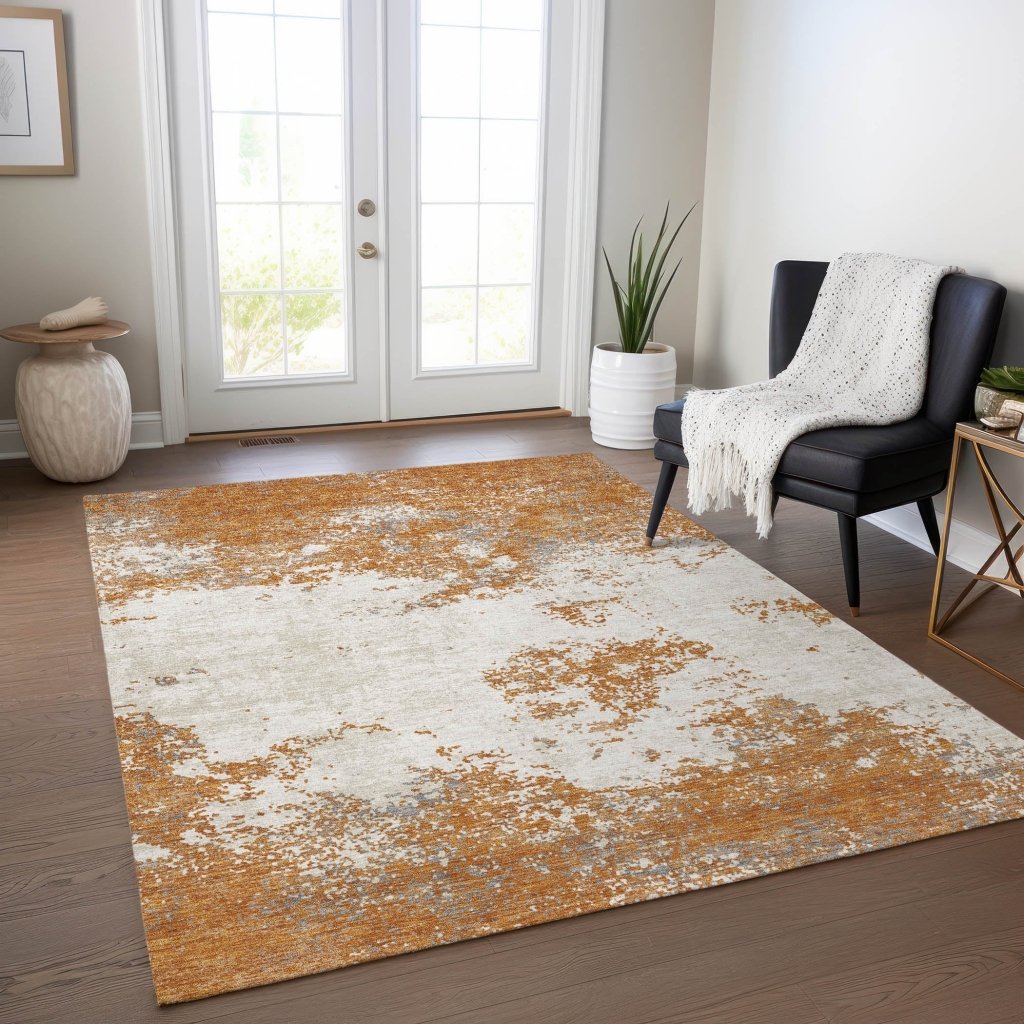Aera Orange Washable Indoor - Outdoor Rug - LOOMLAN - LOOMLAN Rugs - Outdoor Rugs