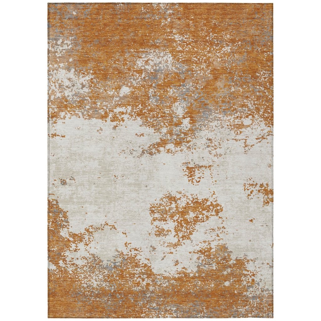 Aera Orange Washable Indoor - Outdoor Rug - LOOMLAN - LOOMLAN Rugs - Outdoor Rugs