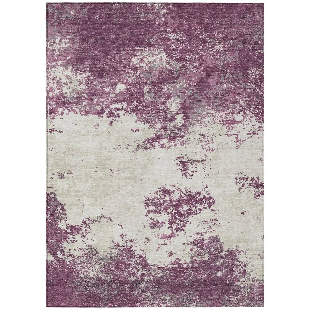 LOOMLAN Rugs Aera Purple Washable Indoor-Outdoor Rug