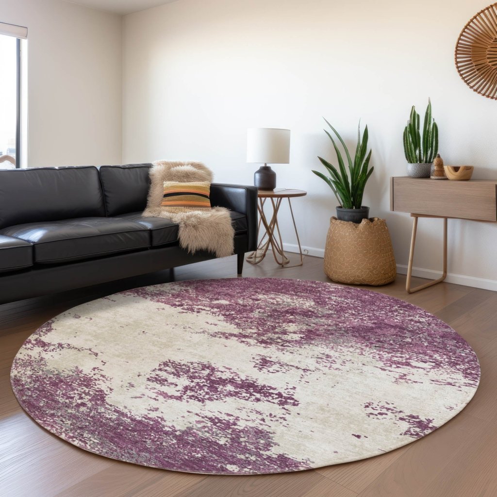 LOOMLAN Rugs Aera Purple Washable Indoor-Outdoor Rug