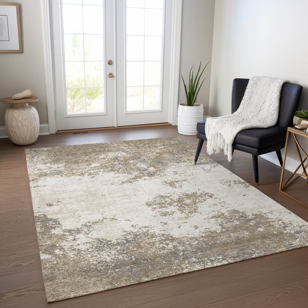 LOOMLAN Rugs Aera Taupe Washable Indoor-Outdoor Rug