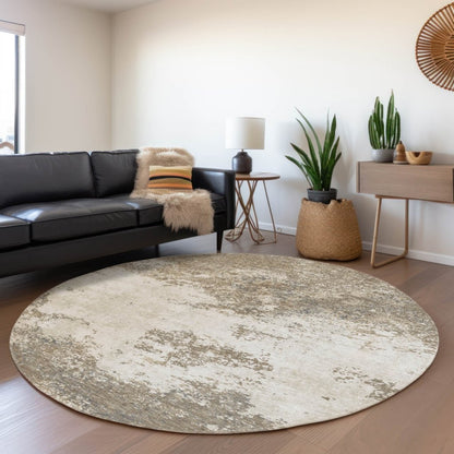 LOOMLAN Rugs Aera Taupe Washable Indoor-Outdoor Rug