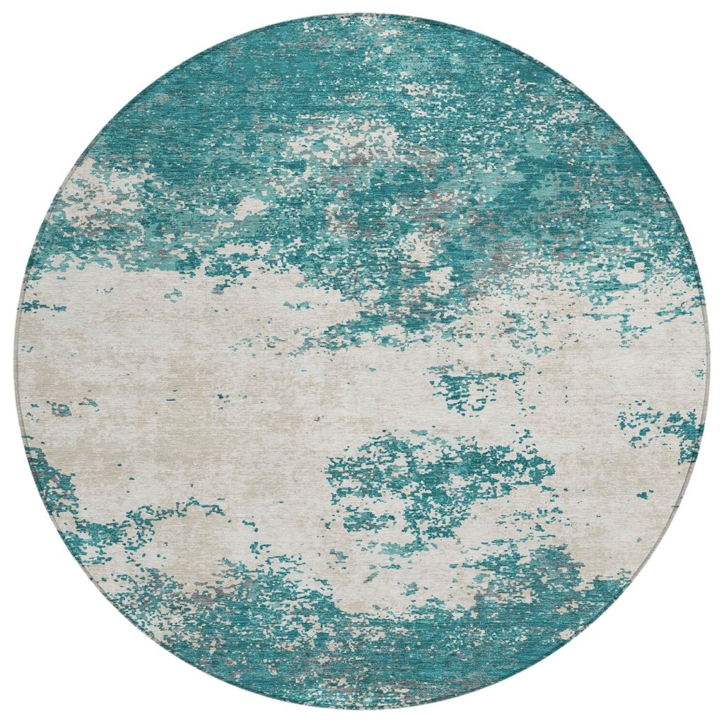 LOOMLAN Rugs Aera Teal Washable Indoor-Outdoor Rug
