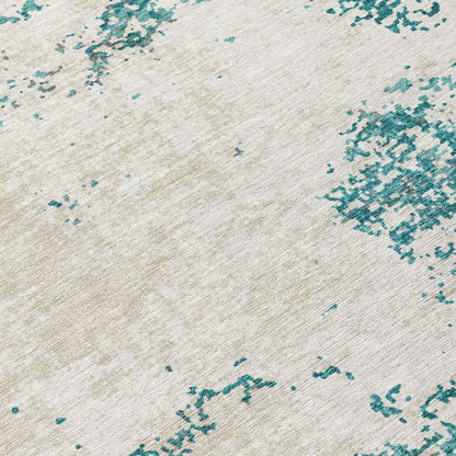 LOOMLAN Rugs Aera Teal Washable Indoor-Outdoor Rug