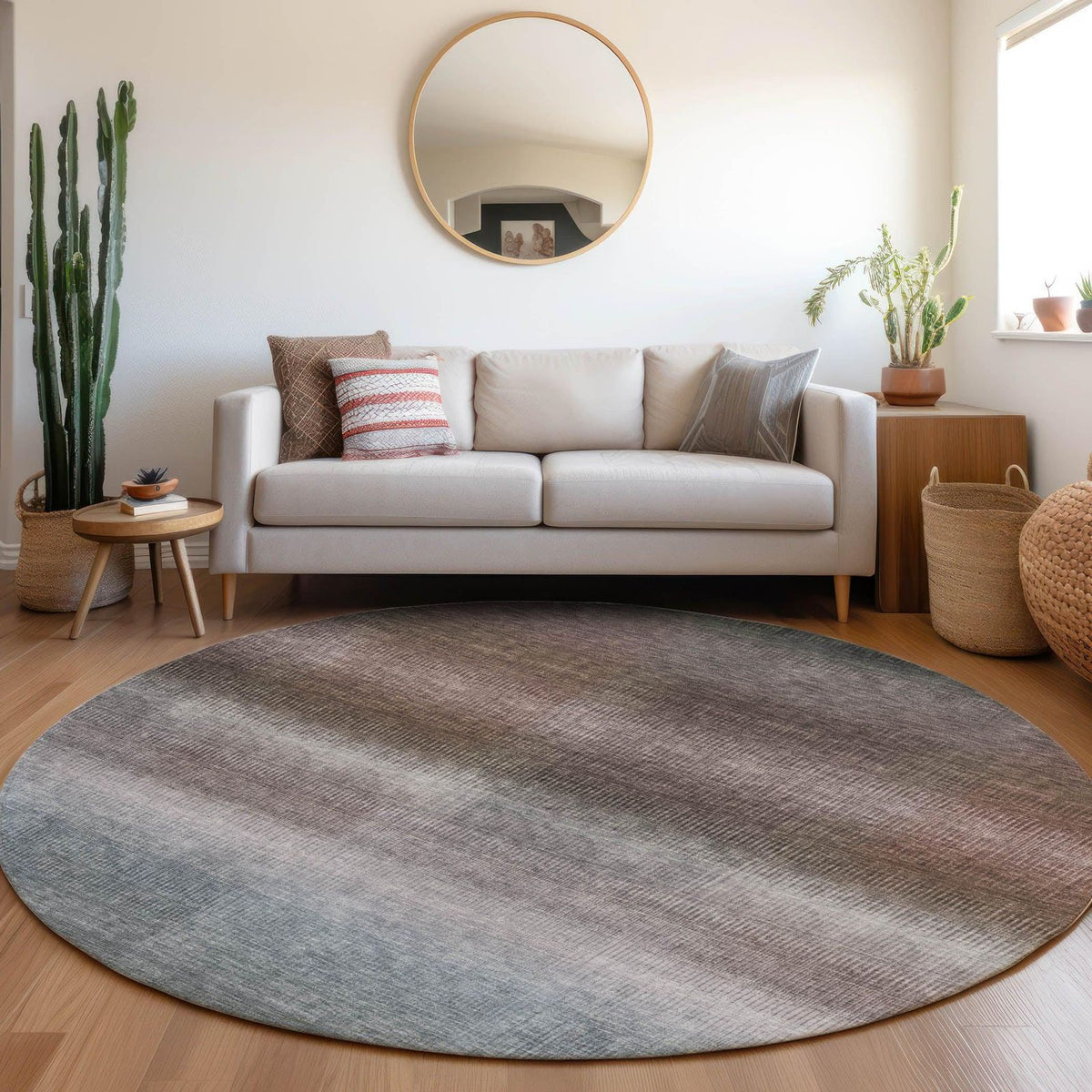 Haelor Brown Washable Indoor-Outdoor Rug