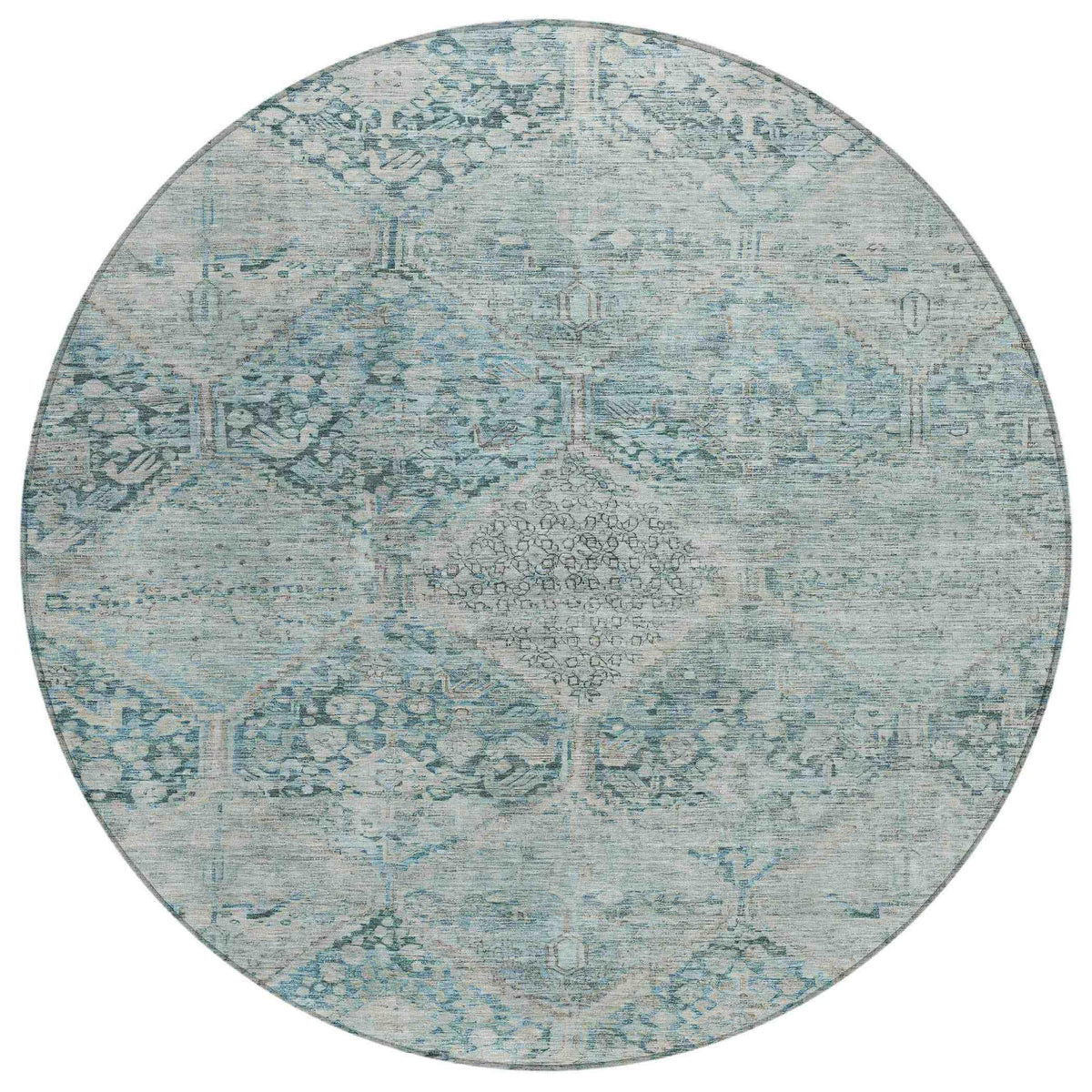 Iriius Blue Washable Indoor-Outdoor Rug
