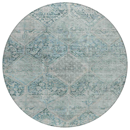 Iriius Blue Washable Indoor-Outdoor Rug
