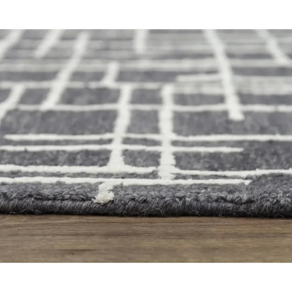 Baab Geometric Charcoal Area Rugs For Living Room -- charcoal
