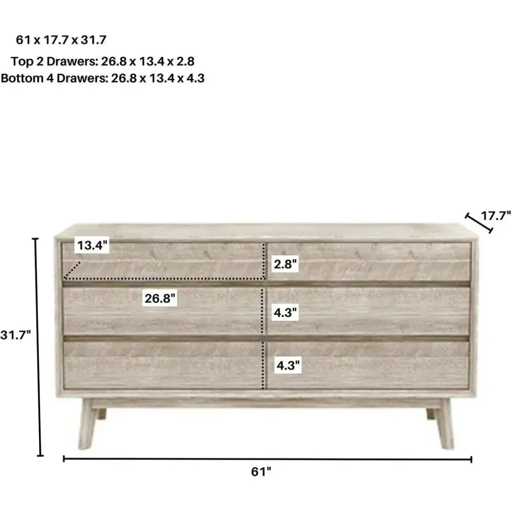 Gia 6 Drawer Dresser -- view 7