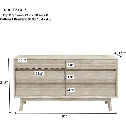 Gia 6 Drawer Dresser -- view 7