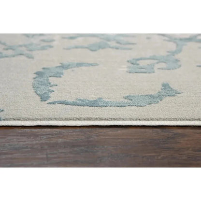 Boru Scroll Blue Kitchen Hallway Runner Rug - LOOMLAN - LOOMLAN - Area Rugs
