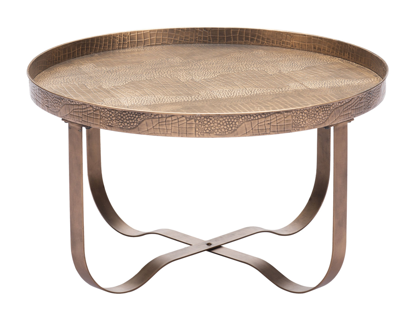 Vannes Brass Steel Round Coffee Table