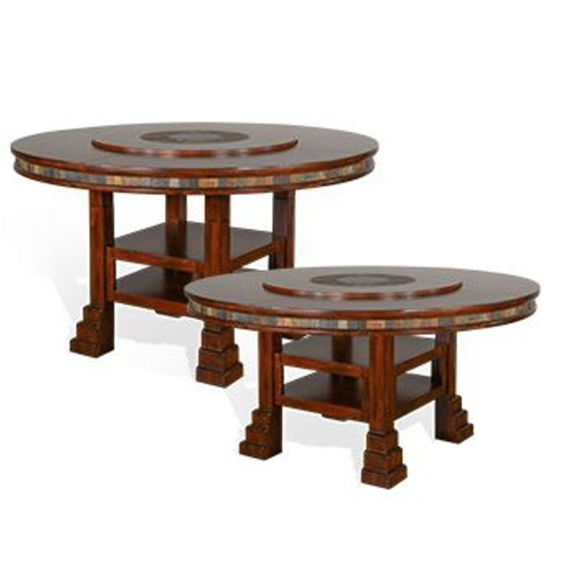 Round Table Counter Height Lazy Susan Dark
