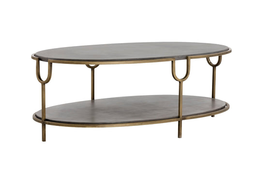 SUNPAN Arya Coffee Table With Concrete Top & Brass