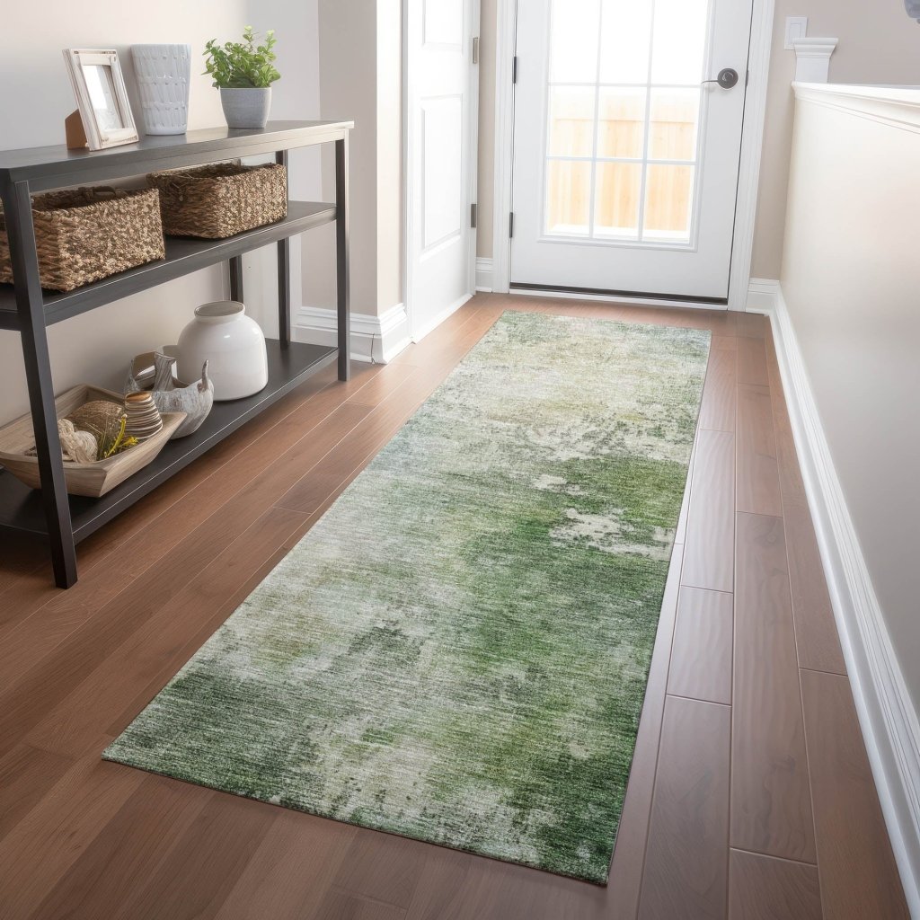 LOOMLAN Rugs Agatha Green Washable Indoor-Outdoor Rug