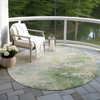 LOOMLAN Rugs Agatha Green Washable Indoor-Outdoor Rug