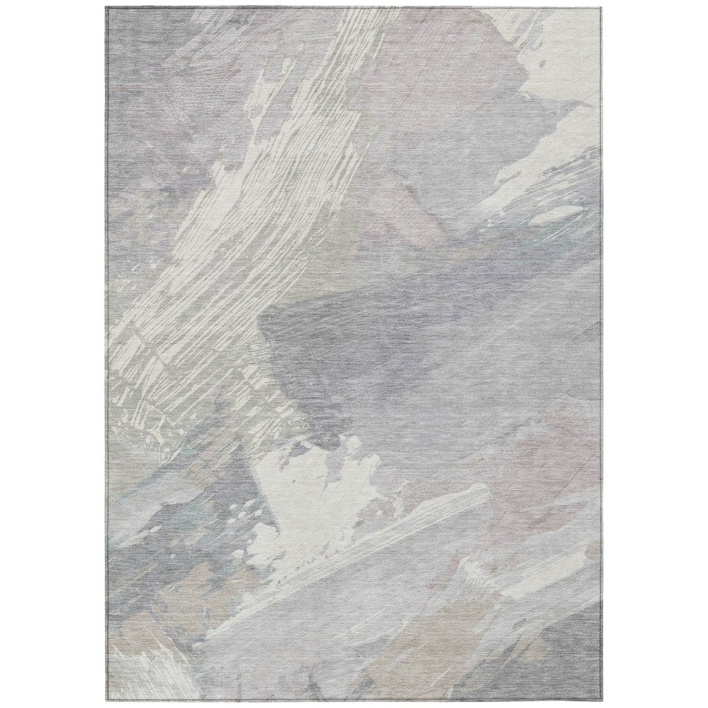 LOOMLAN Rugs Ahmira Ivory Washable Indoor-Outdoor Rug