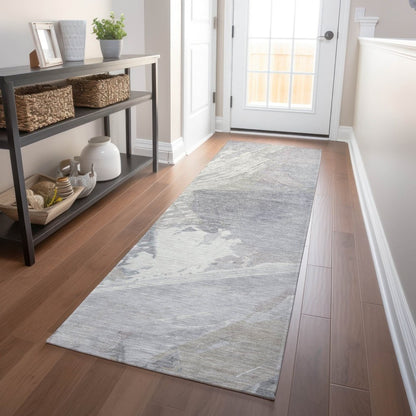 LOOMLAN Rugs Ahmira Ivory Washable Indoor-Outdoor Rug