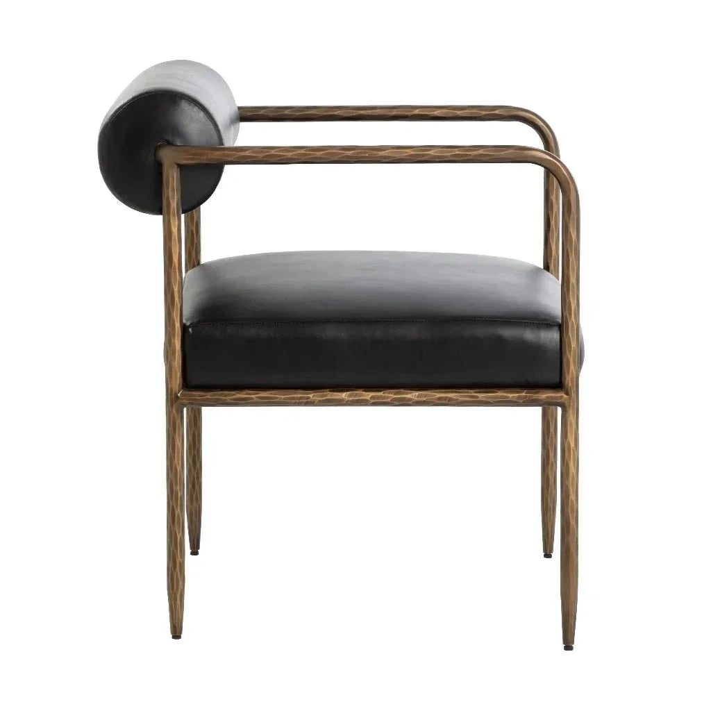 Ajani Leather Dining Armchair - LOOMLAN - SUNPAN - Dining Chairs