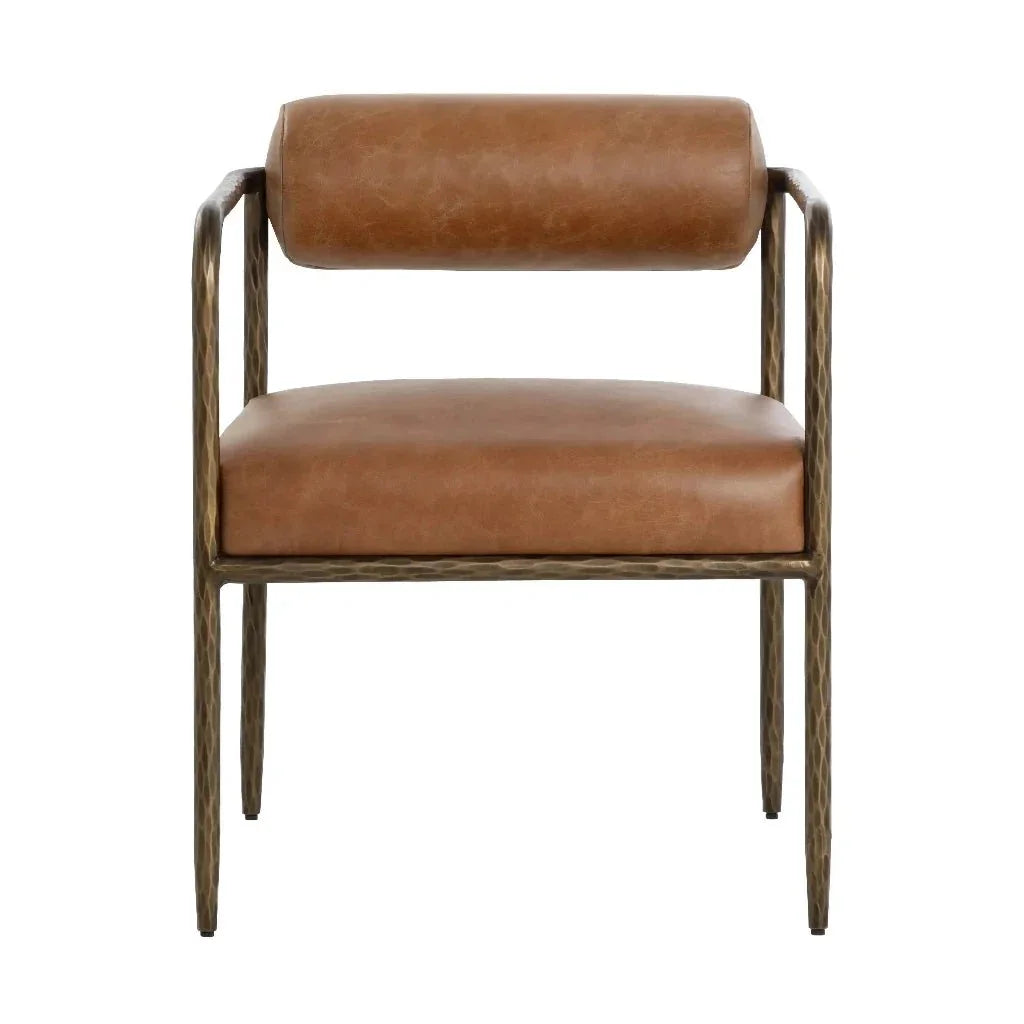 Ajani Leather Dining Armchair - LOOMLAN - SUNPAN - Dining Chairs