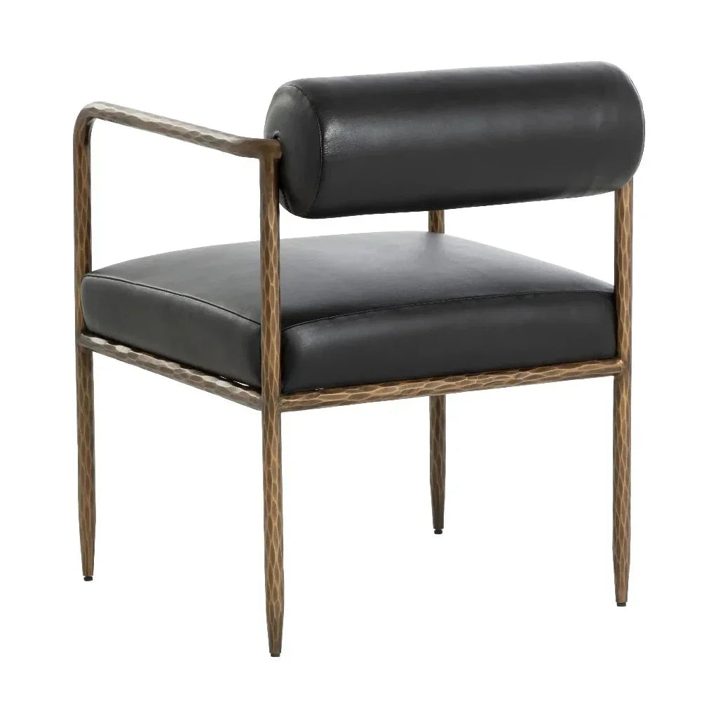 Ajani Leather Dining Armchair - LOOMLAN - SUNPAN - Dining Chairs