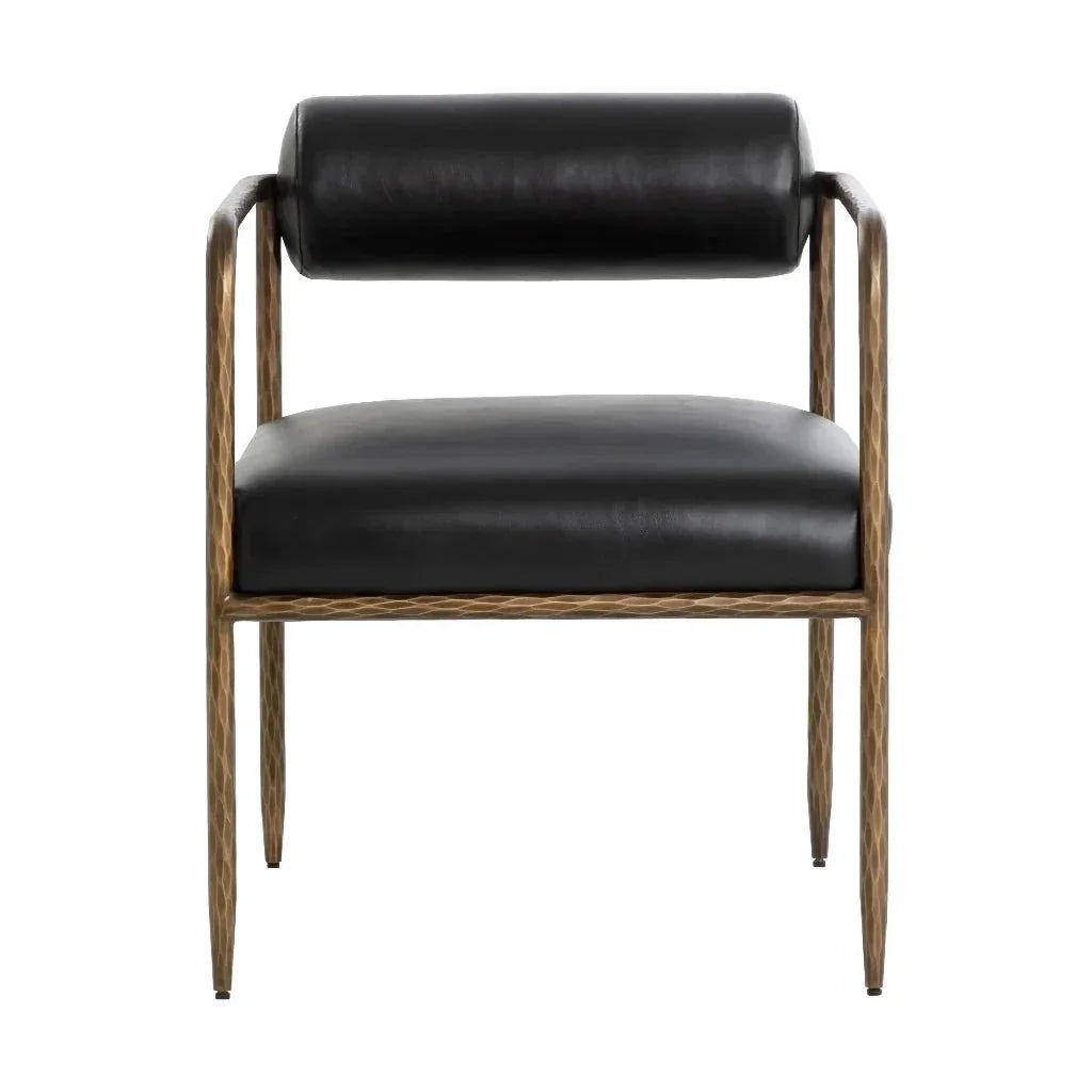 Ajani Leather Dining Armchair - LOOMLAN - SUNPAN - Dining Chairs