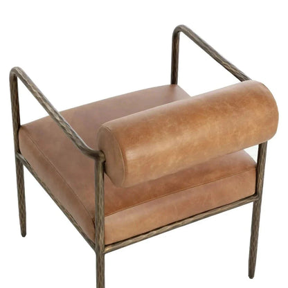 Ajani Leather Dining Armchair - LOOMLAN - SUNPAN - Dining Chairs